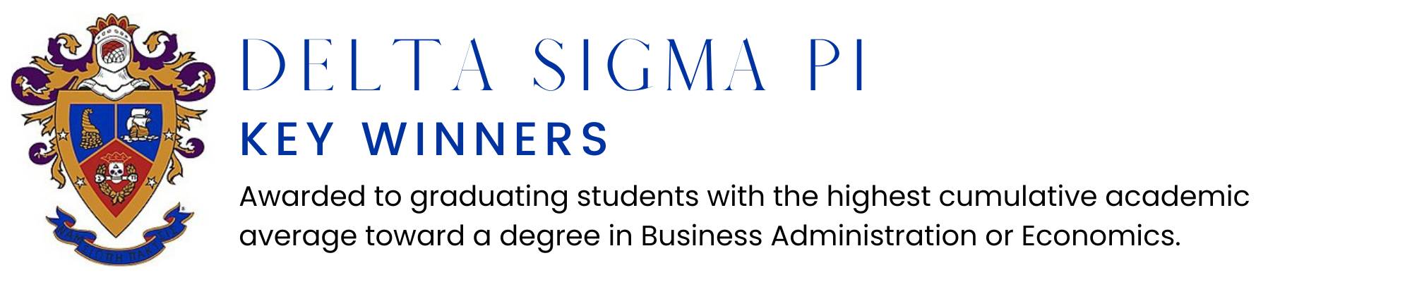 Delta Sigma Pi Key Winner